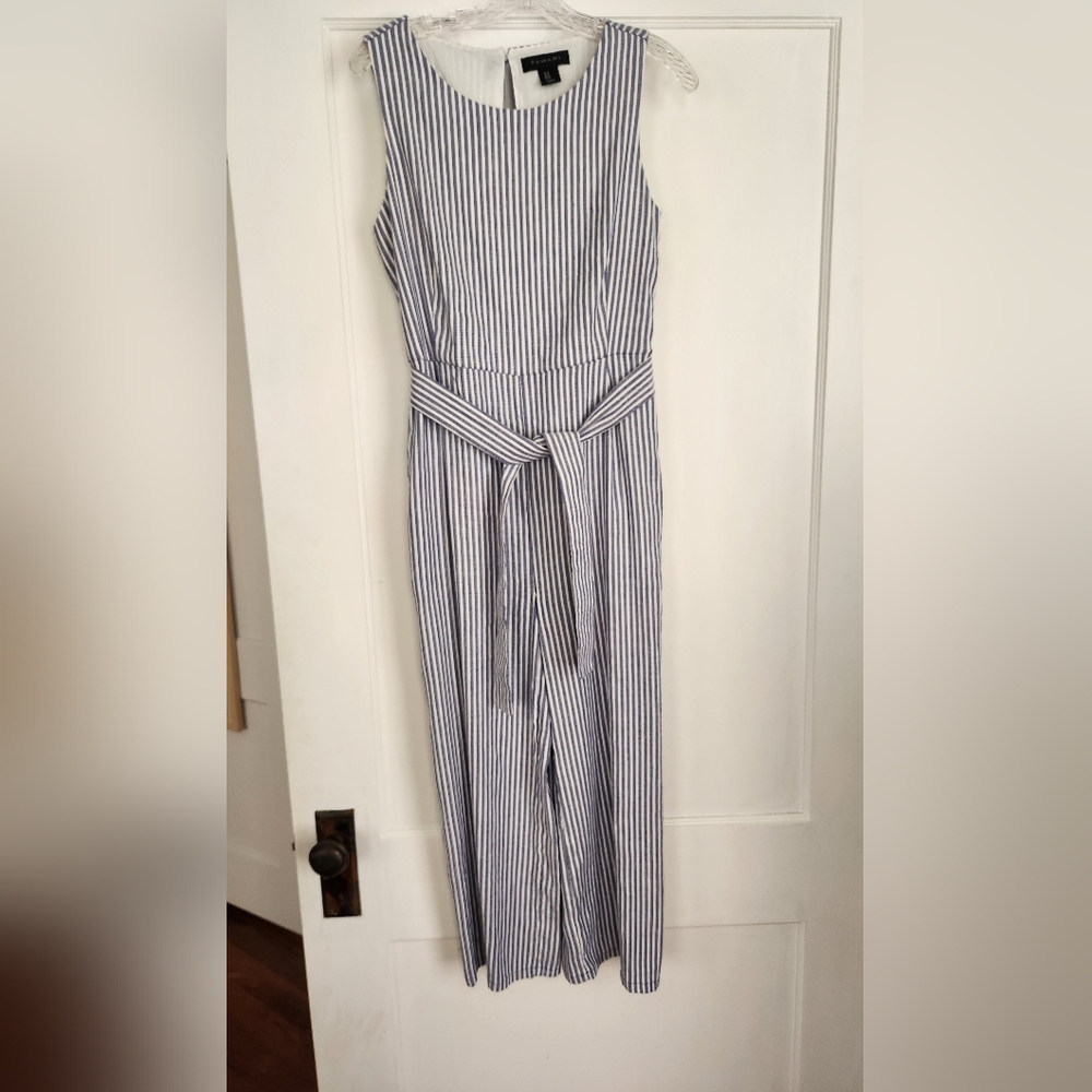 Linen striped jumpsuit